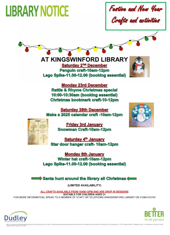 Kingswinford Library - Children's Festive and New Year Crafts and Activities